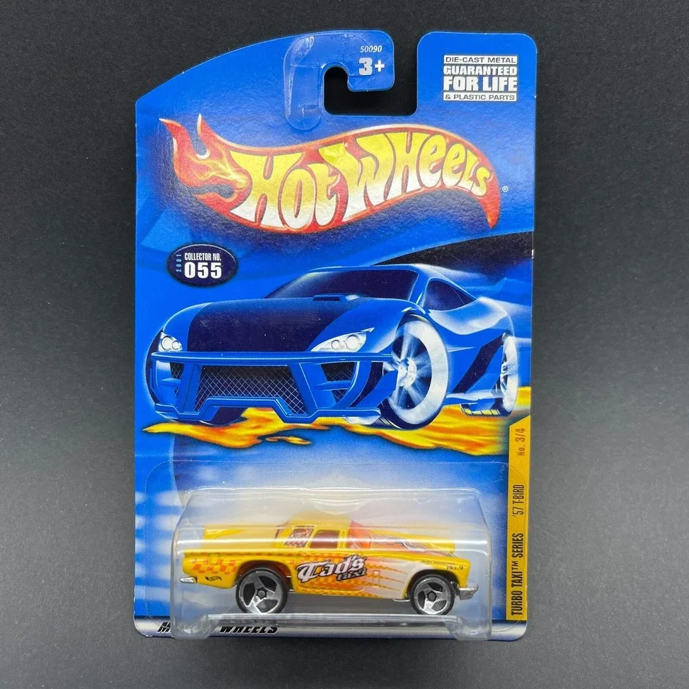 Hot Wheels Turbo Taxi 1957 '57 Ford T-Bird Thunderbird Yellow Diecast 1/64 #055